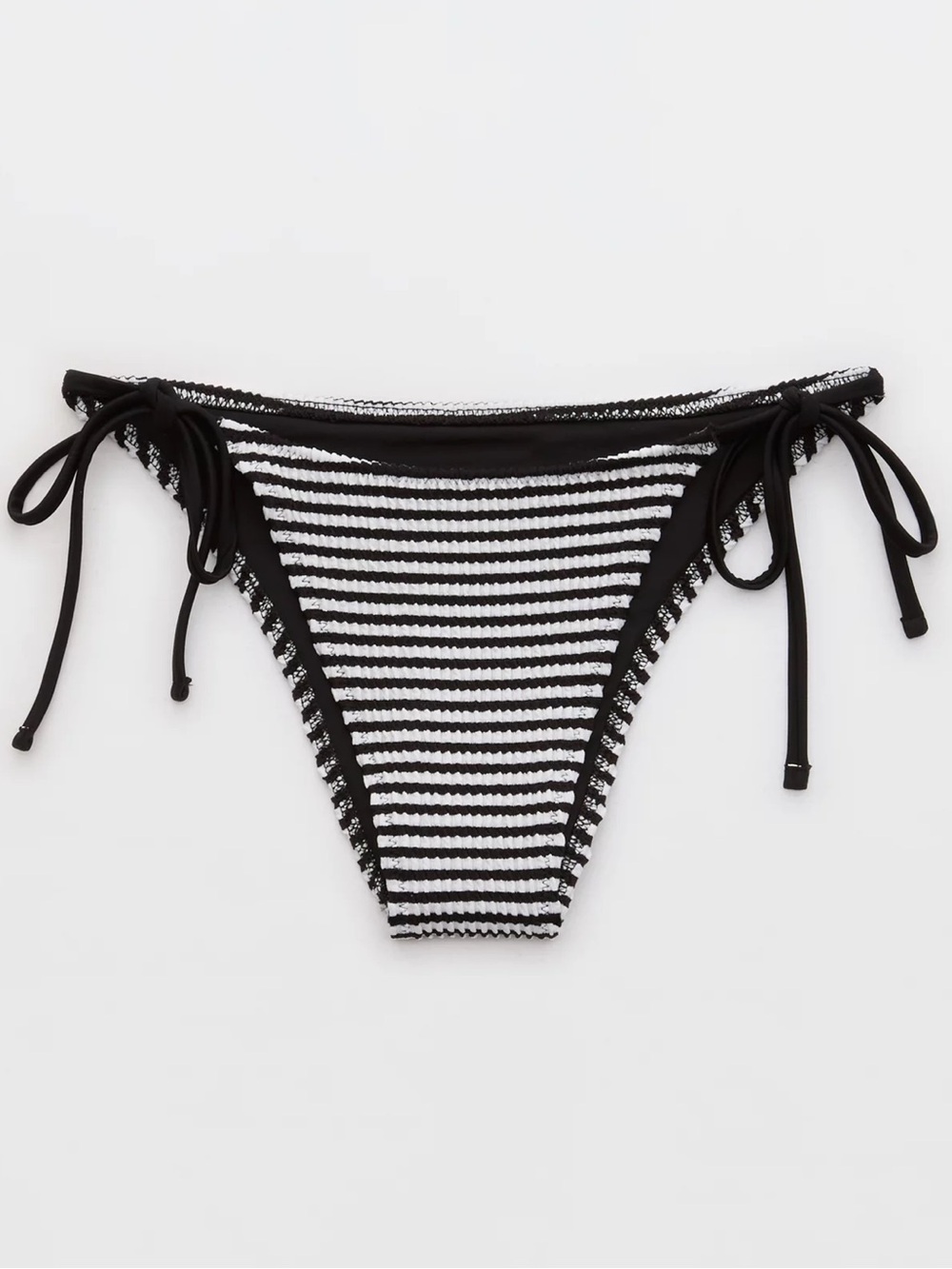 {Aerie} Brand New Crinkle Stripe Cheekiest Tie Bikini Bottom